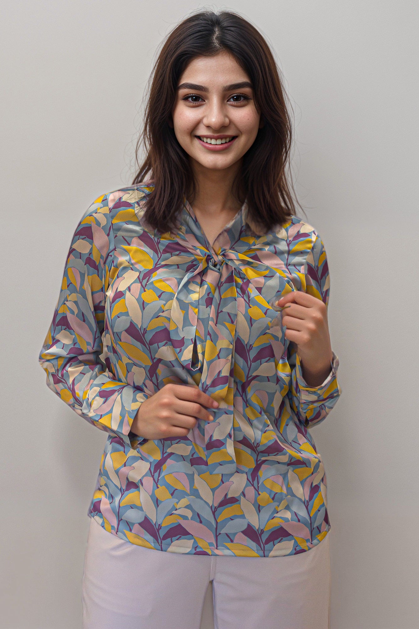 Satin Bowtie Formal Top