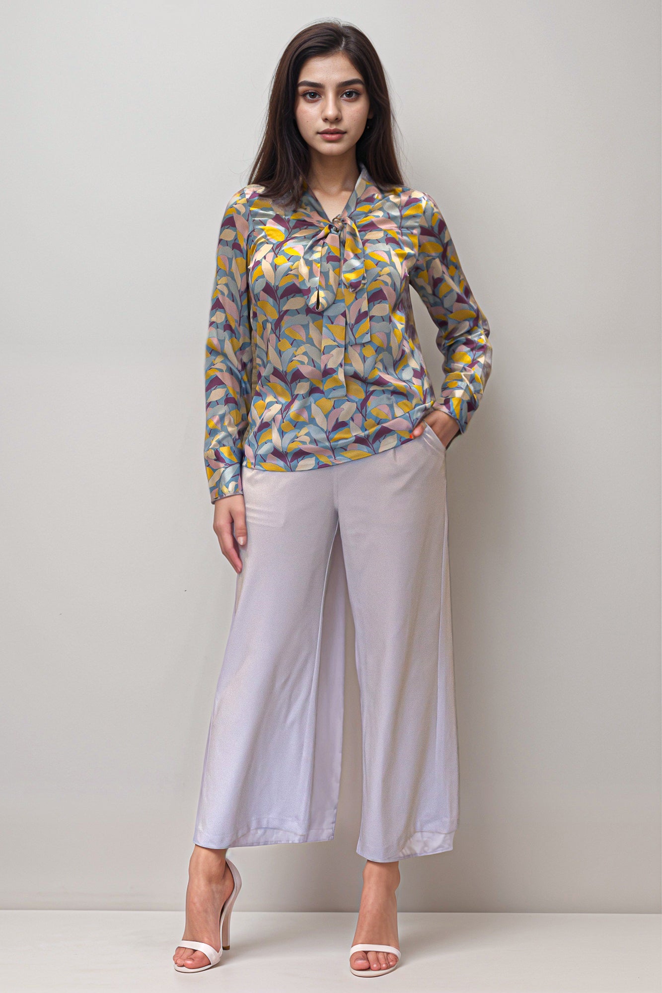 Office Satin Bowtie Top by Irea Life