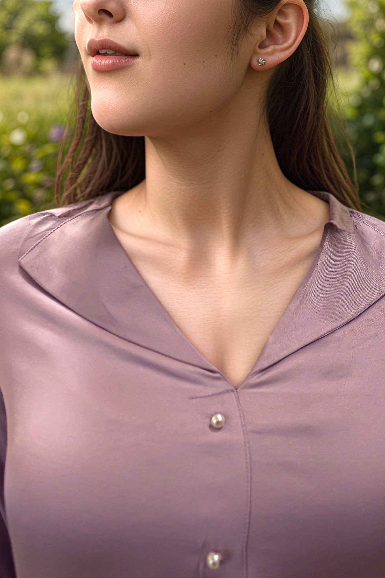 Premium Satin Collar Shirt Top