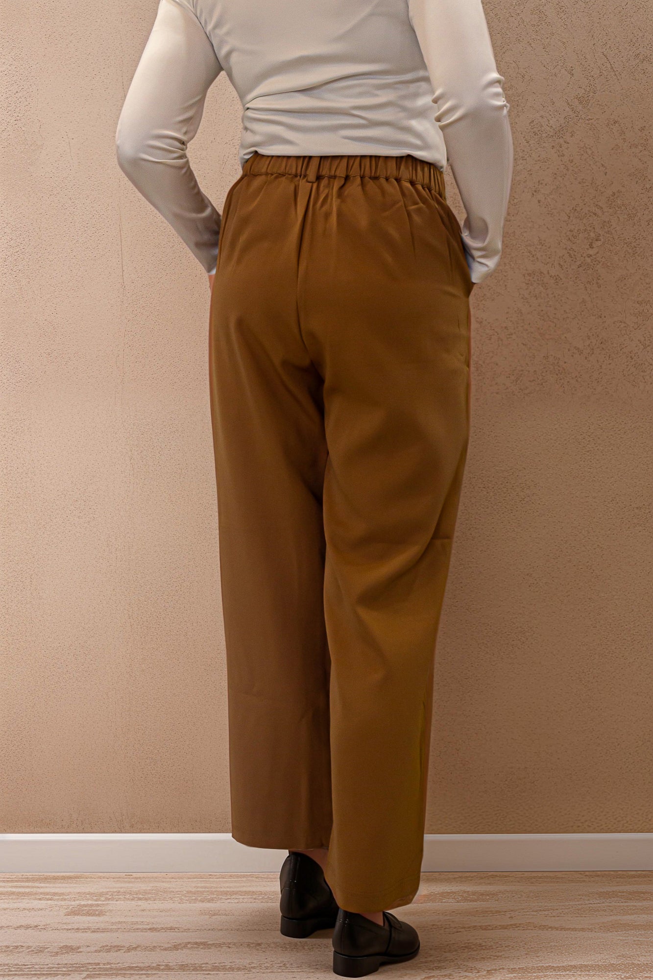 Beige Wide Leg Pants