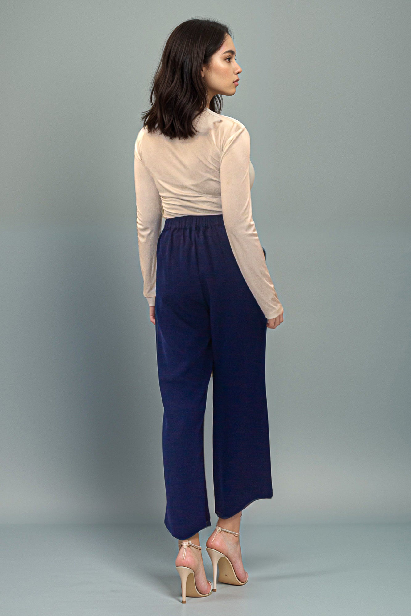 Navy Blue Wide Leg Pants