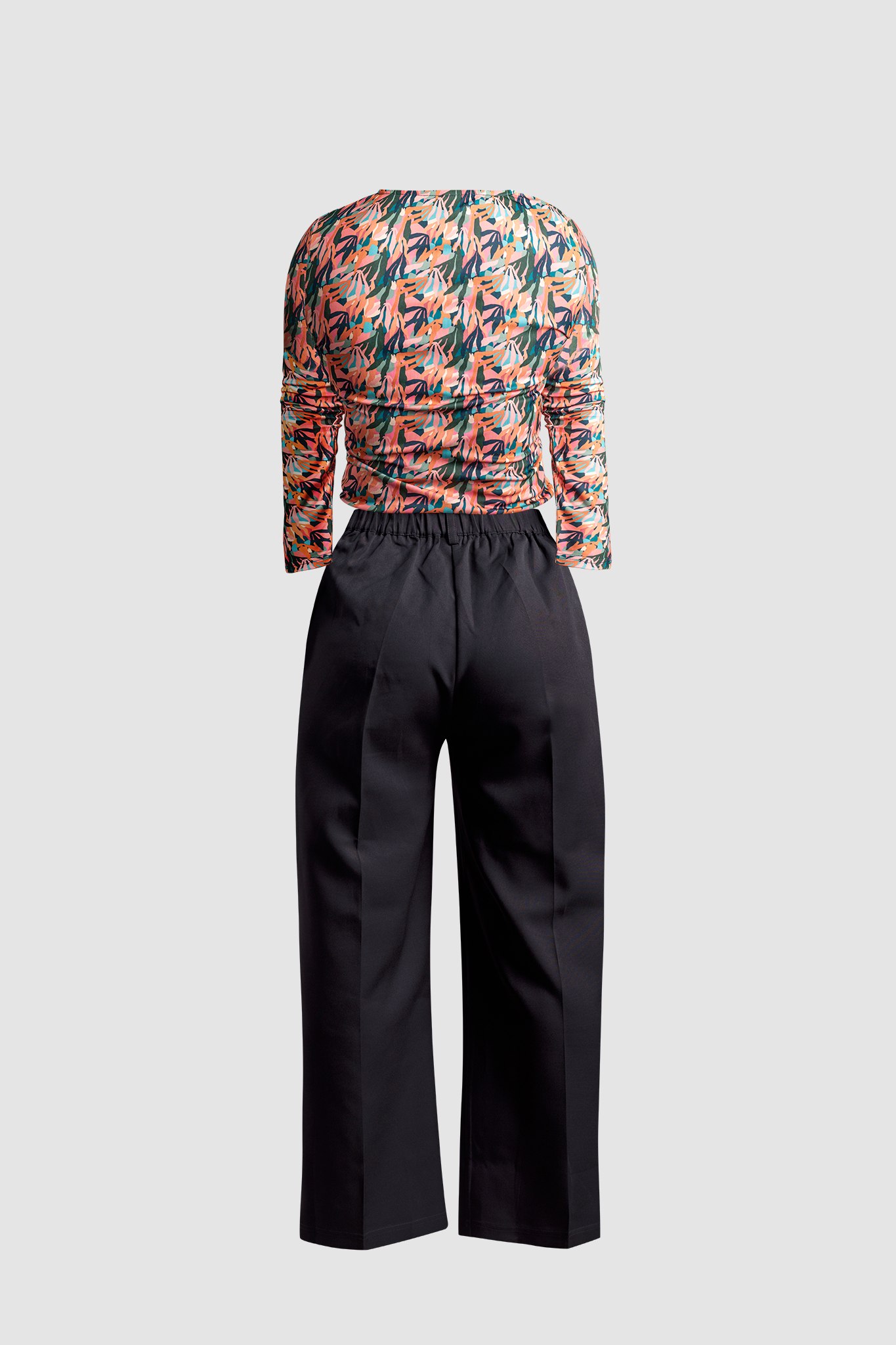women wide leg pants & Orange Fitted Top - IREA Life