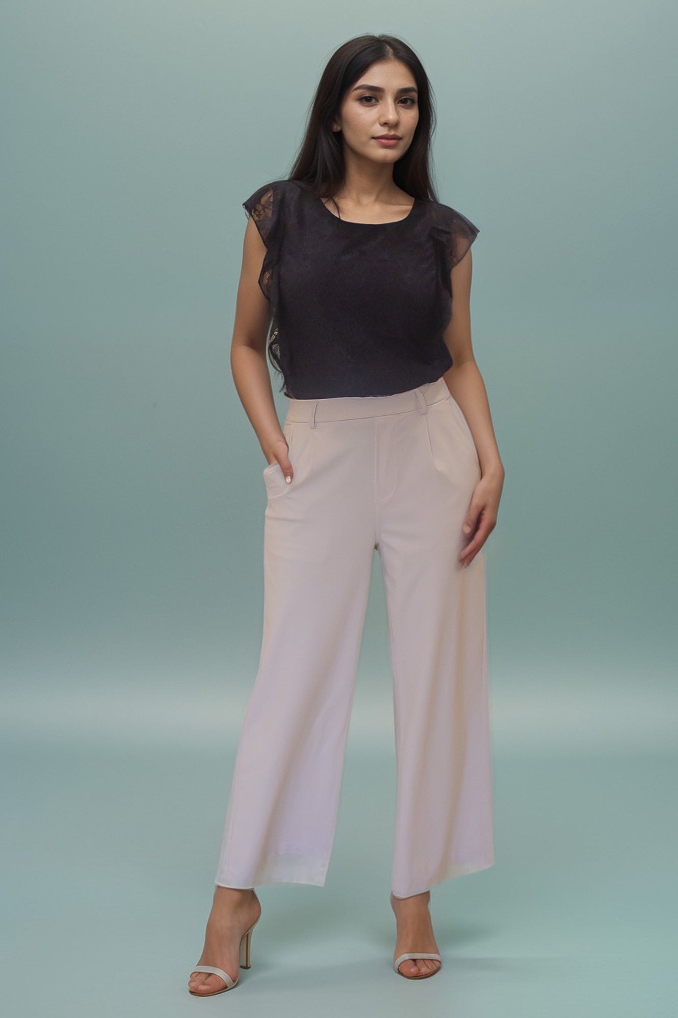 Ruffle Sleeve Lace Casual Top for Women - IREA Life