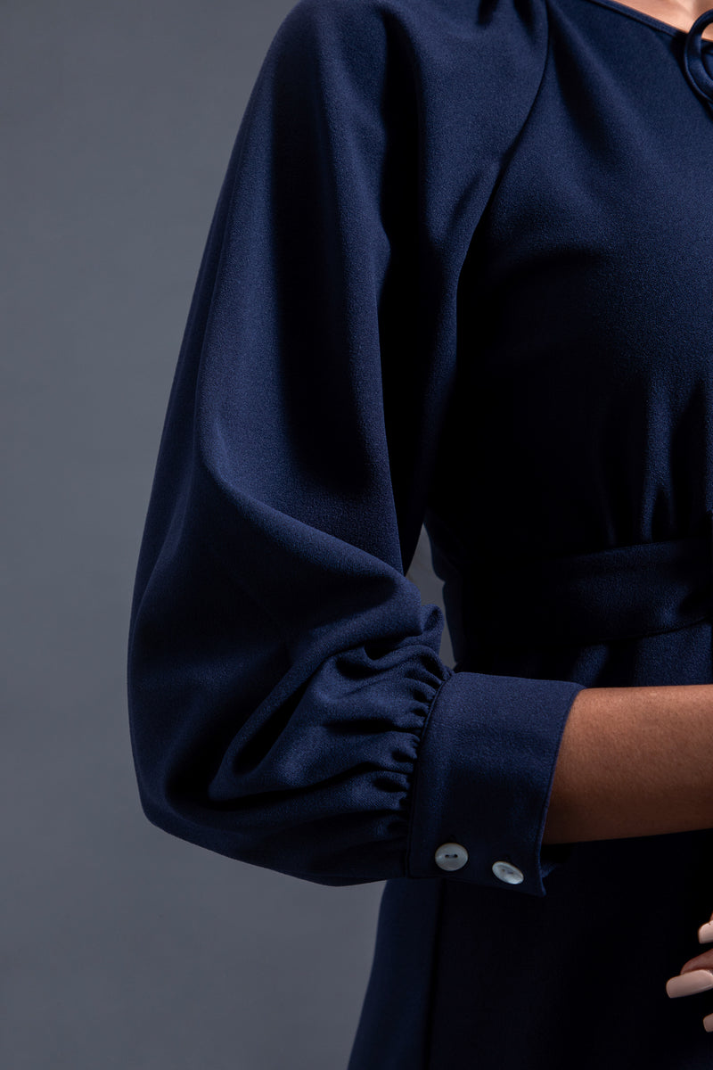 Load image into Gallery viewer, Navy Blue Raglan Sleeve Dress
