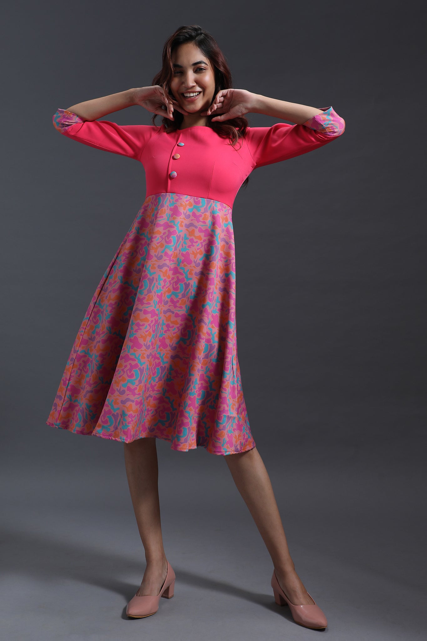 Printed Flare Skirt Dress