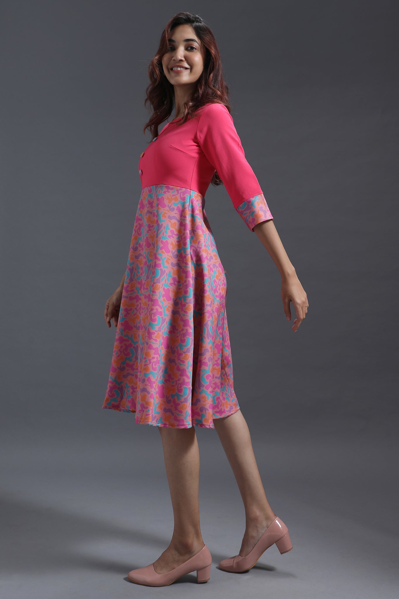 Printed Flare Skirt Dress