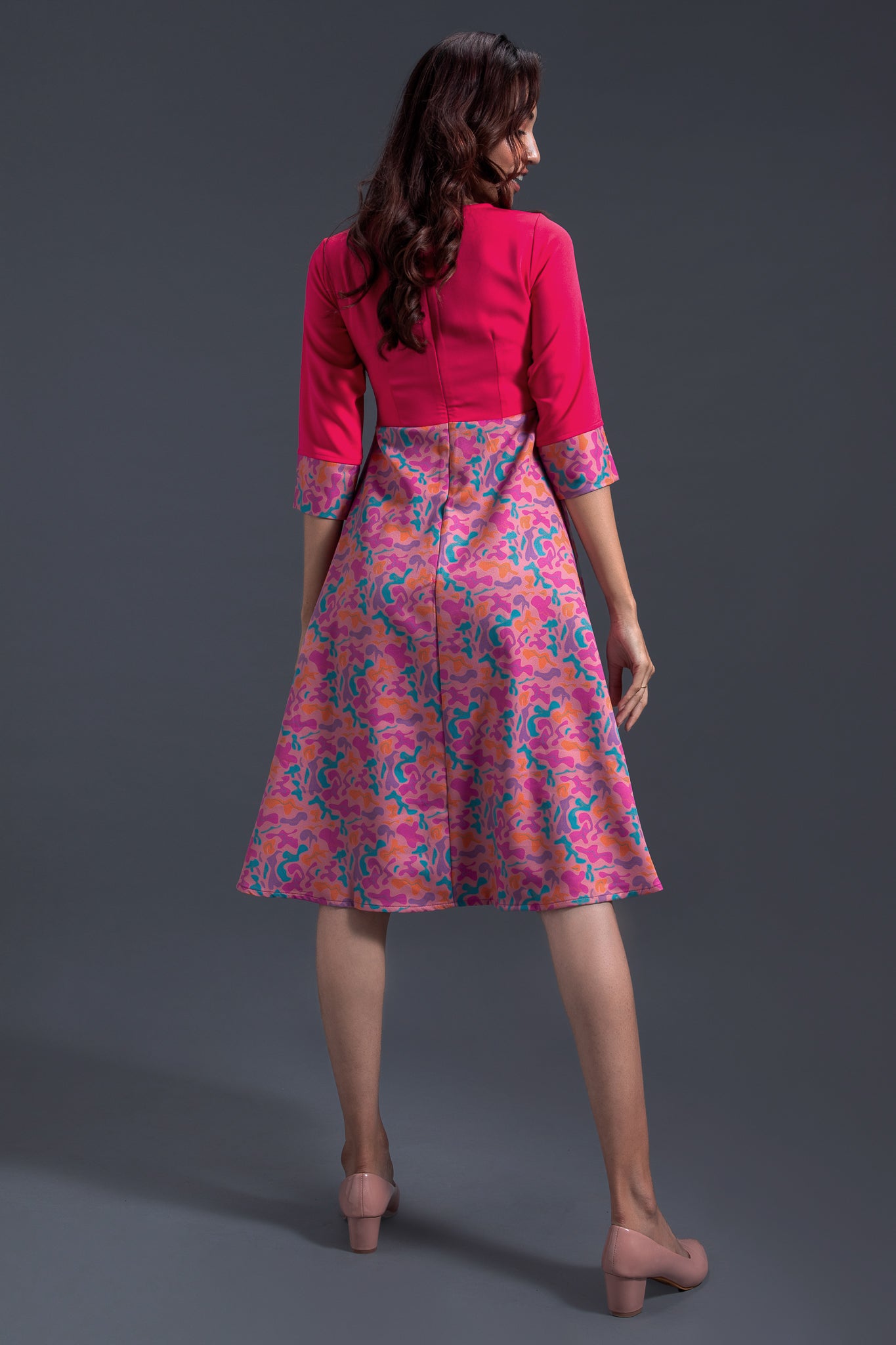 Printed Flare Skirt Dress