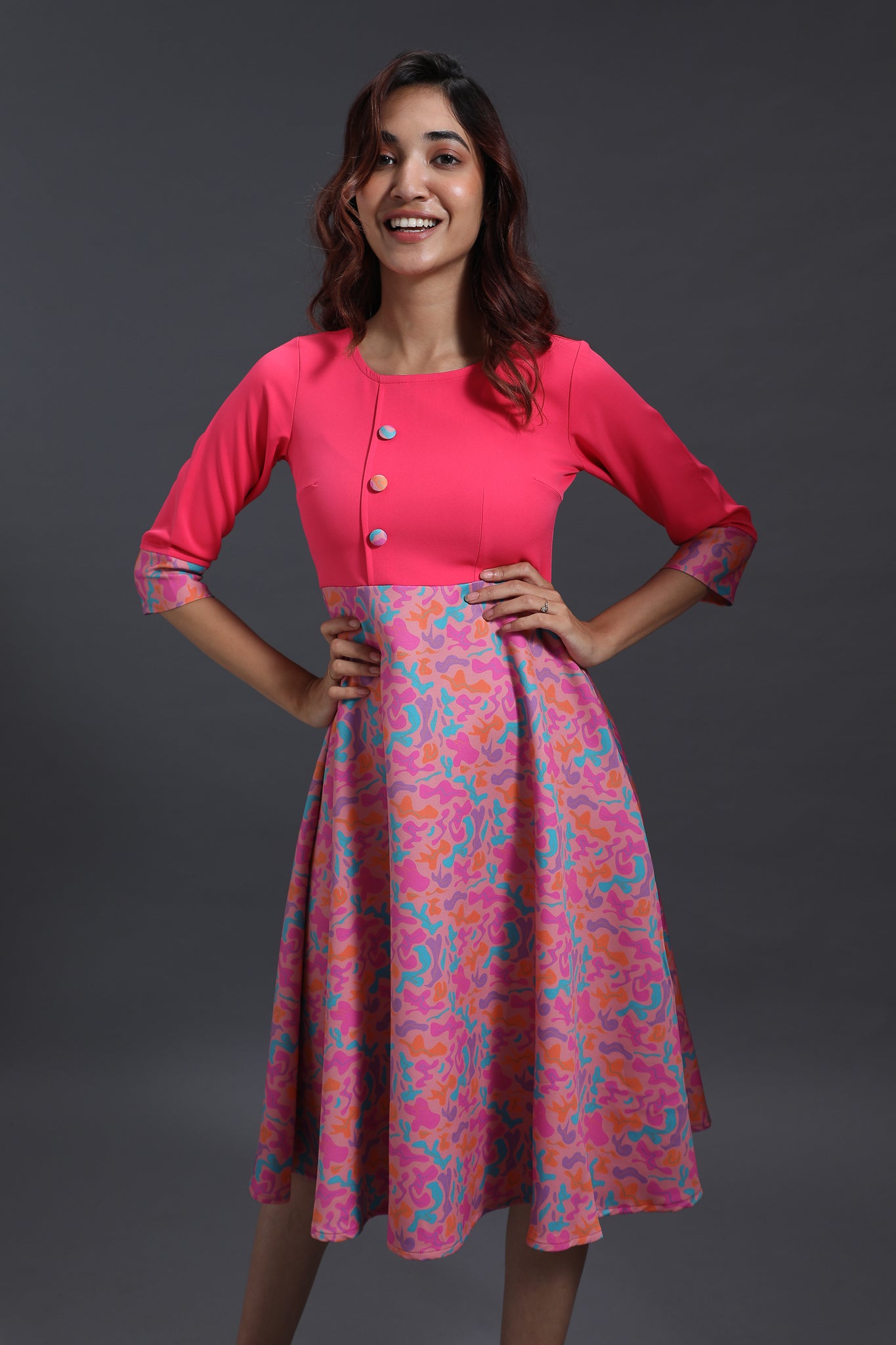 Printed Flare Skirt Dress