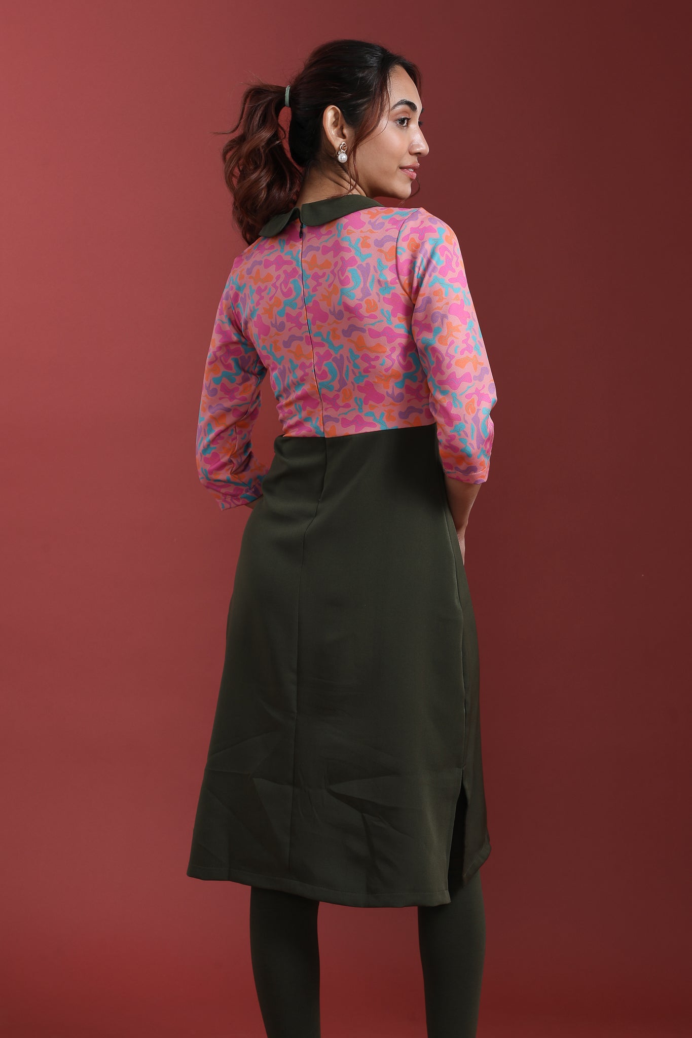 Peter Pan Collar Kurti with Bow