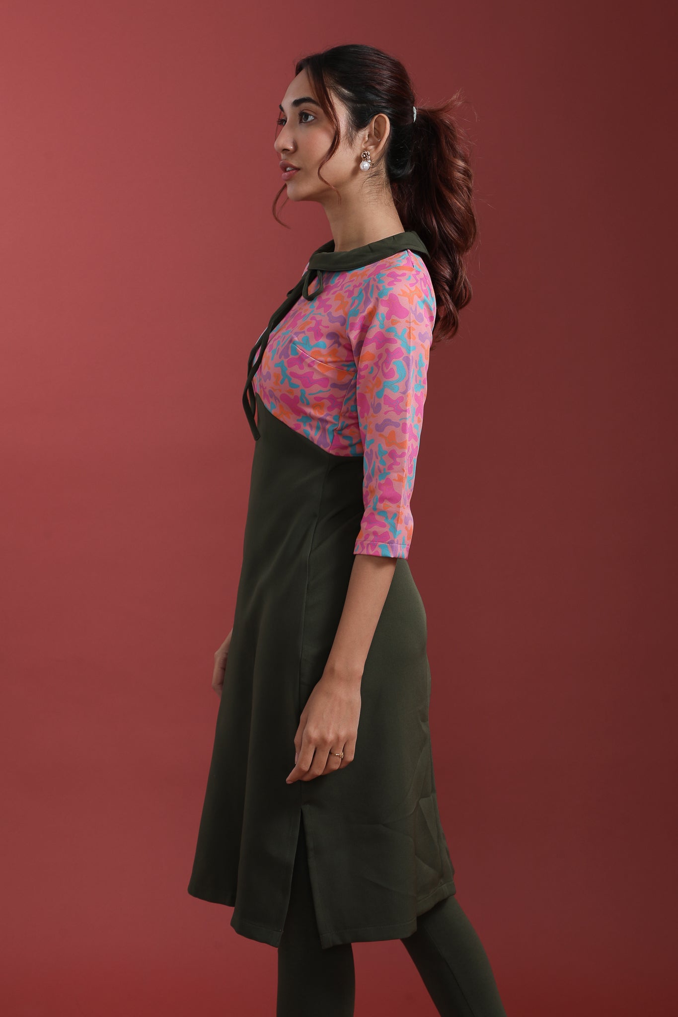 Peter Pan Collar Kurti with Bow