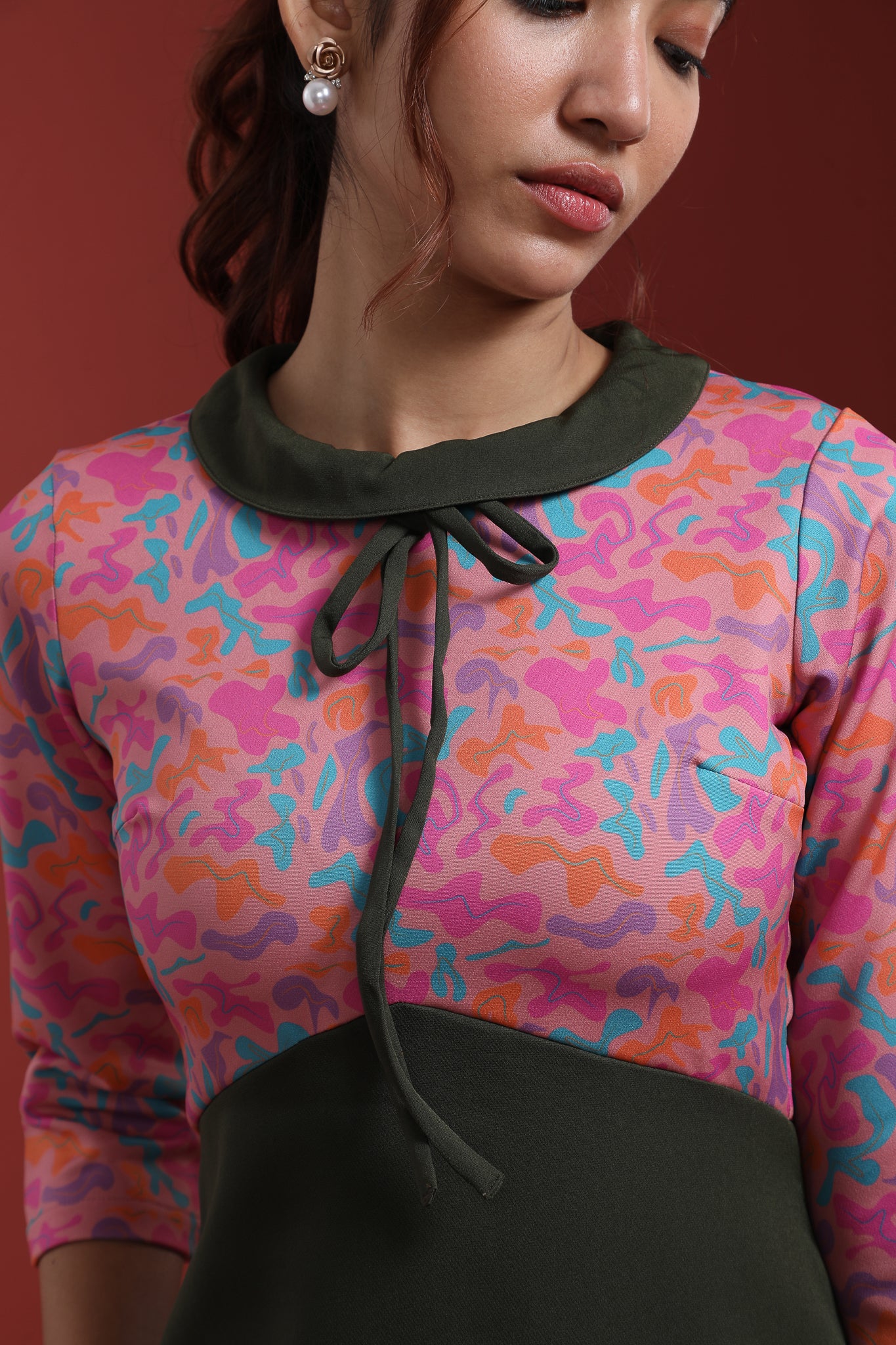 Peter Pan Collar Kurti with Bow