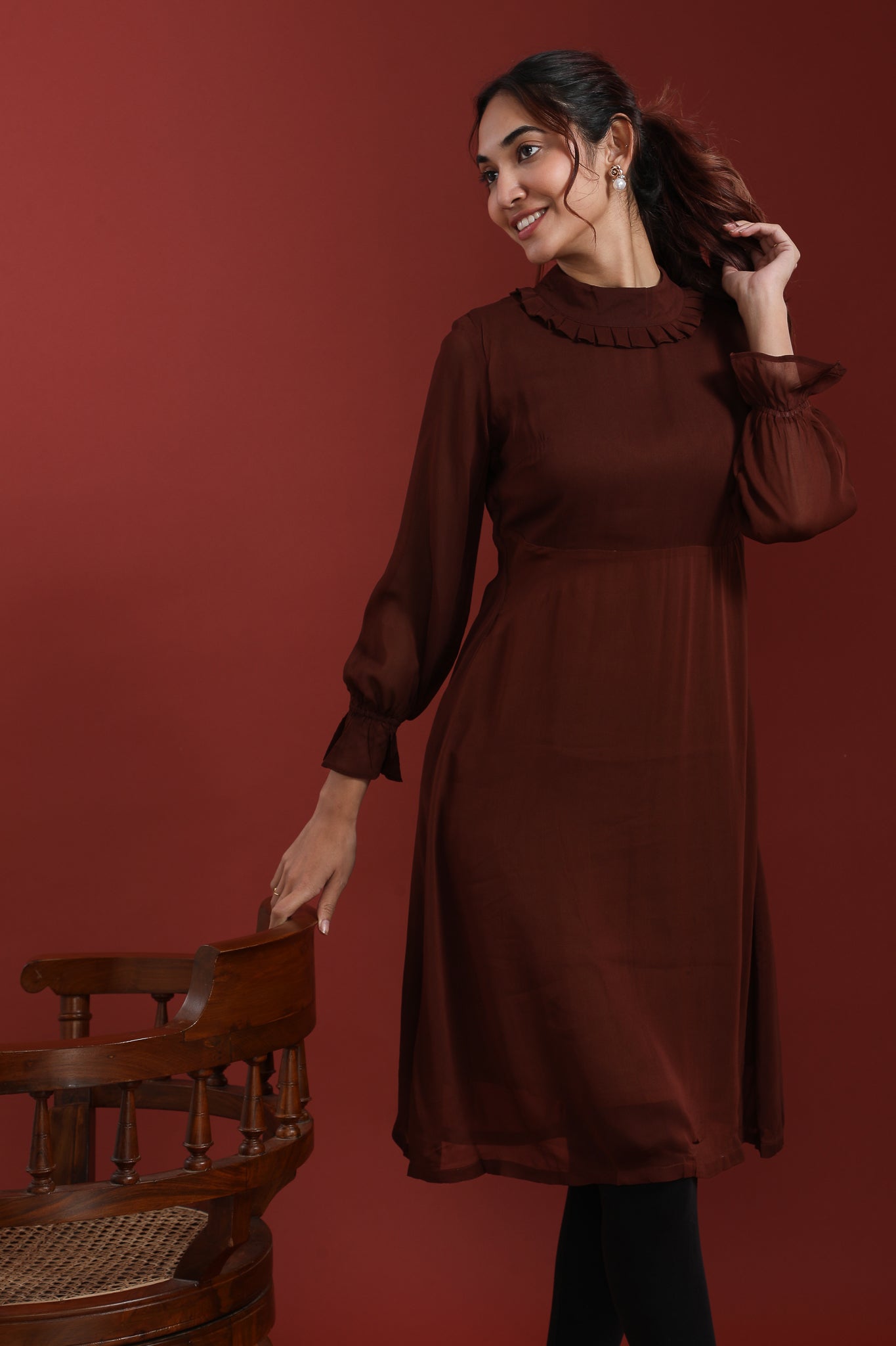 Brown Georgette Kurti