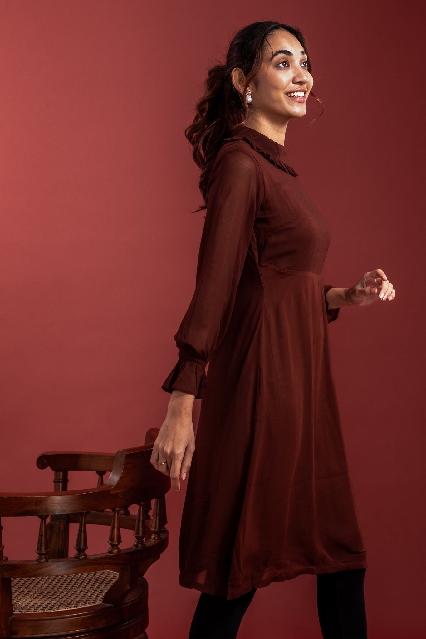 Brown Georgette Kurti