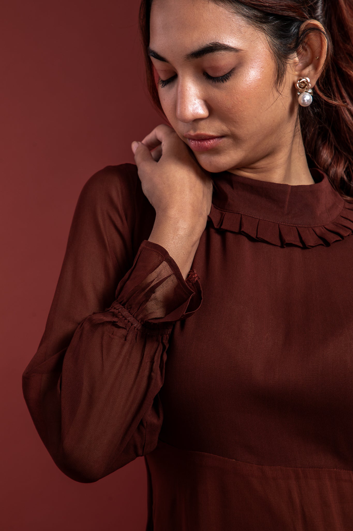 Brown Georgette Kurti