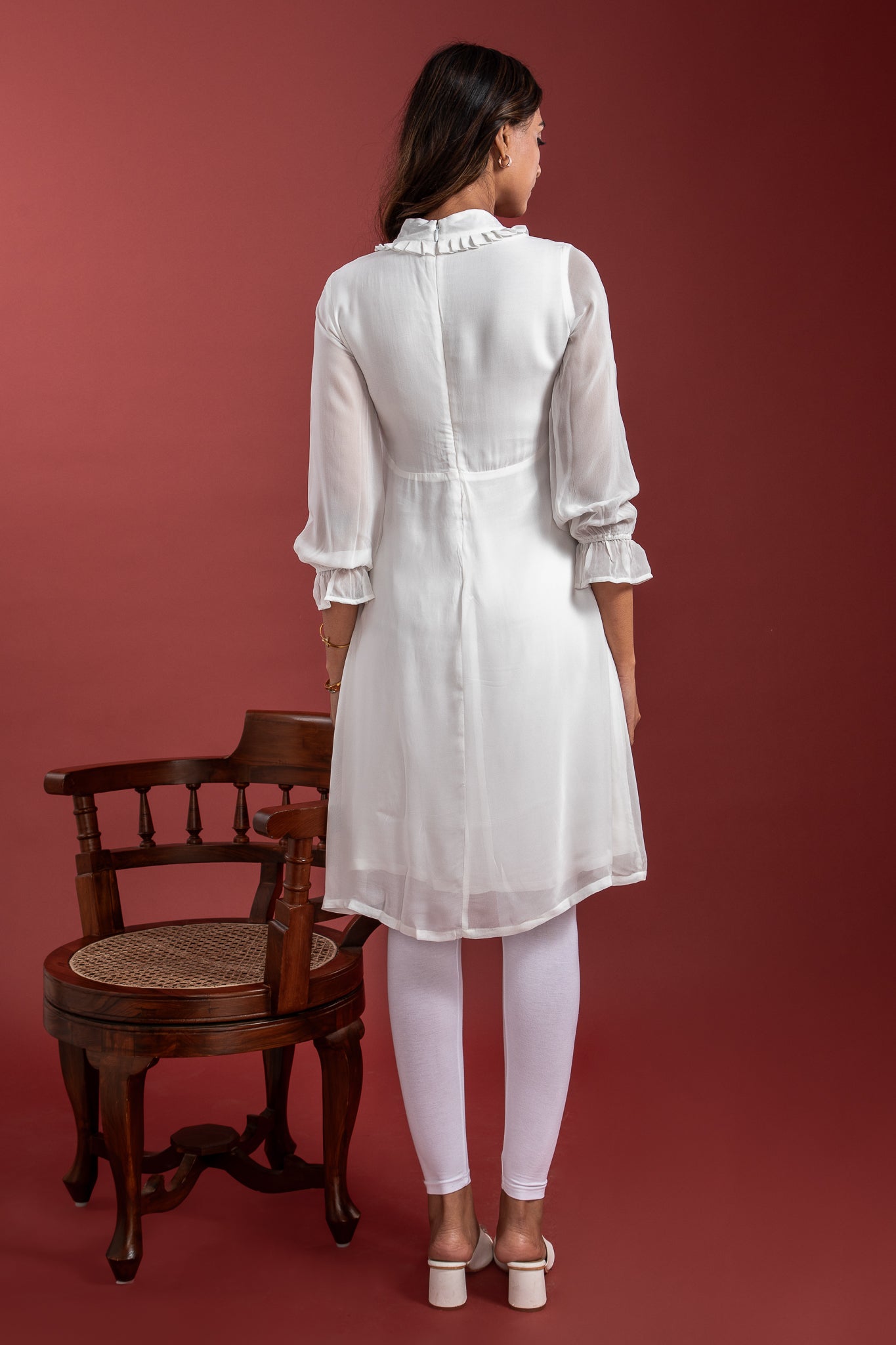 White Georgette Kurti