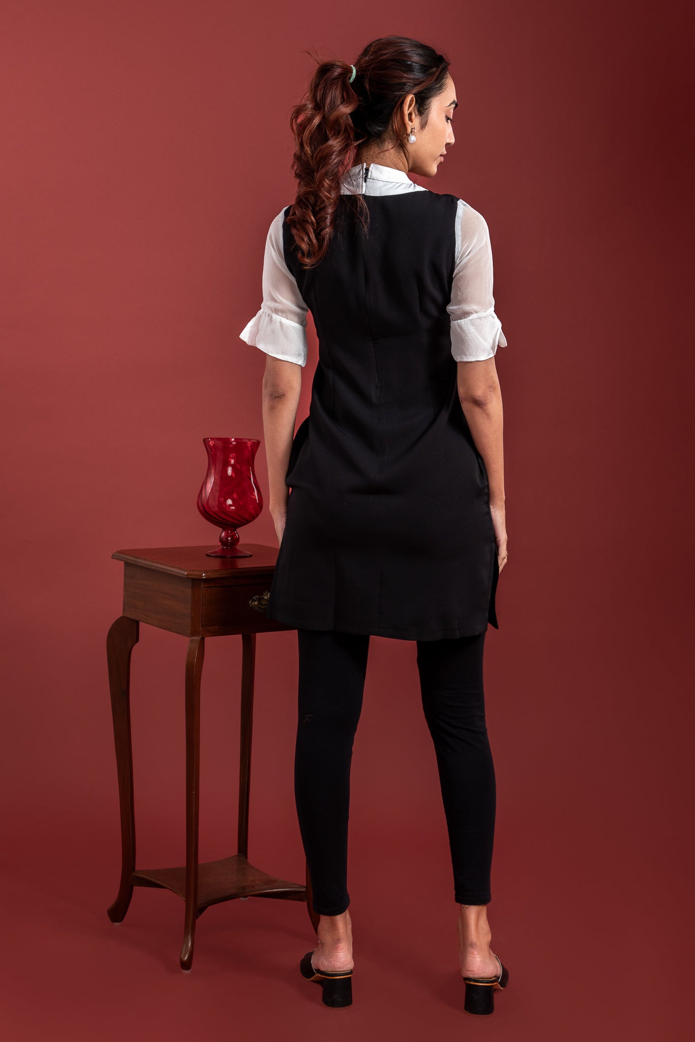 Bow Panel Short Kurti