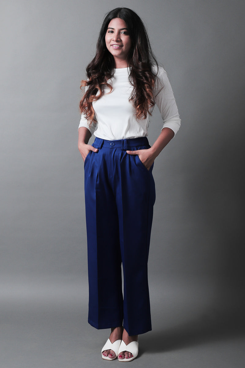 Load image into Gallery viewer, Blue Wide Leg Pants
