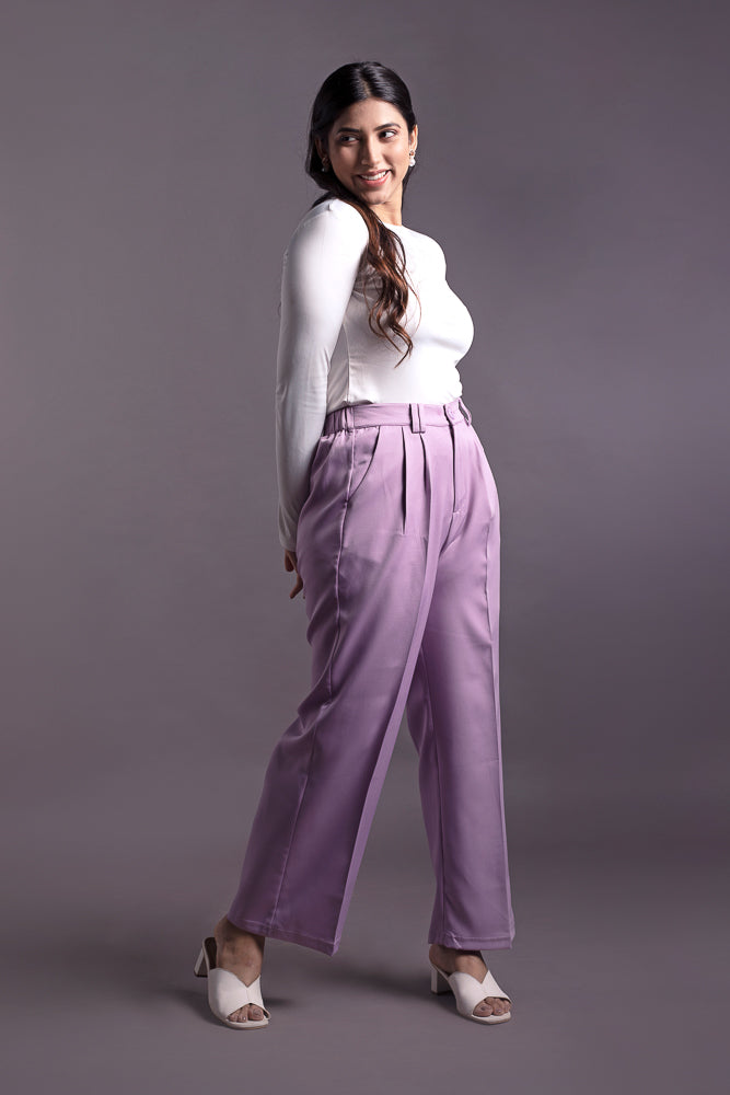 Purple Wide Leg Pants