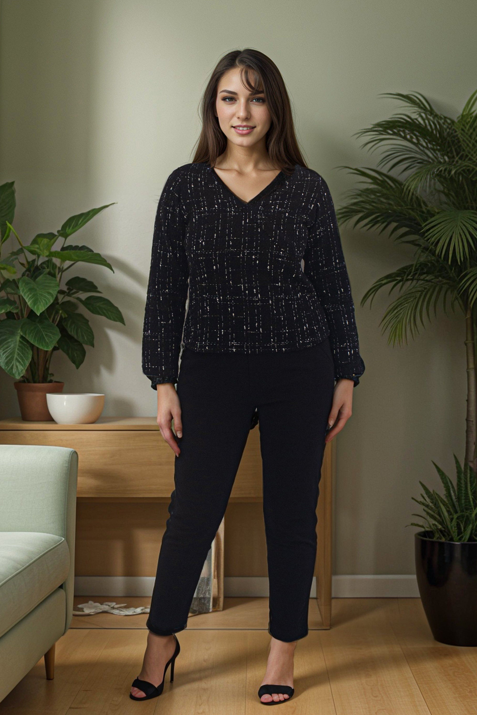 smart casual for women Tweed Top - IREA Life