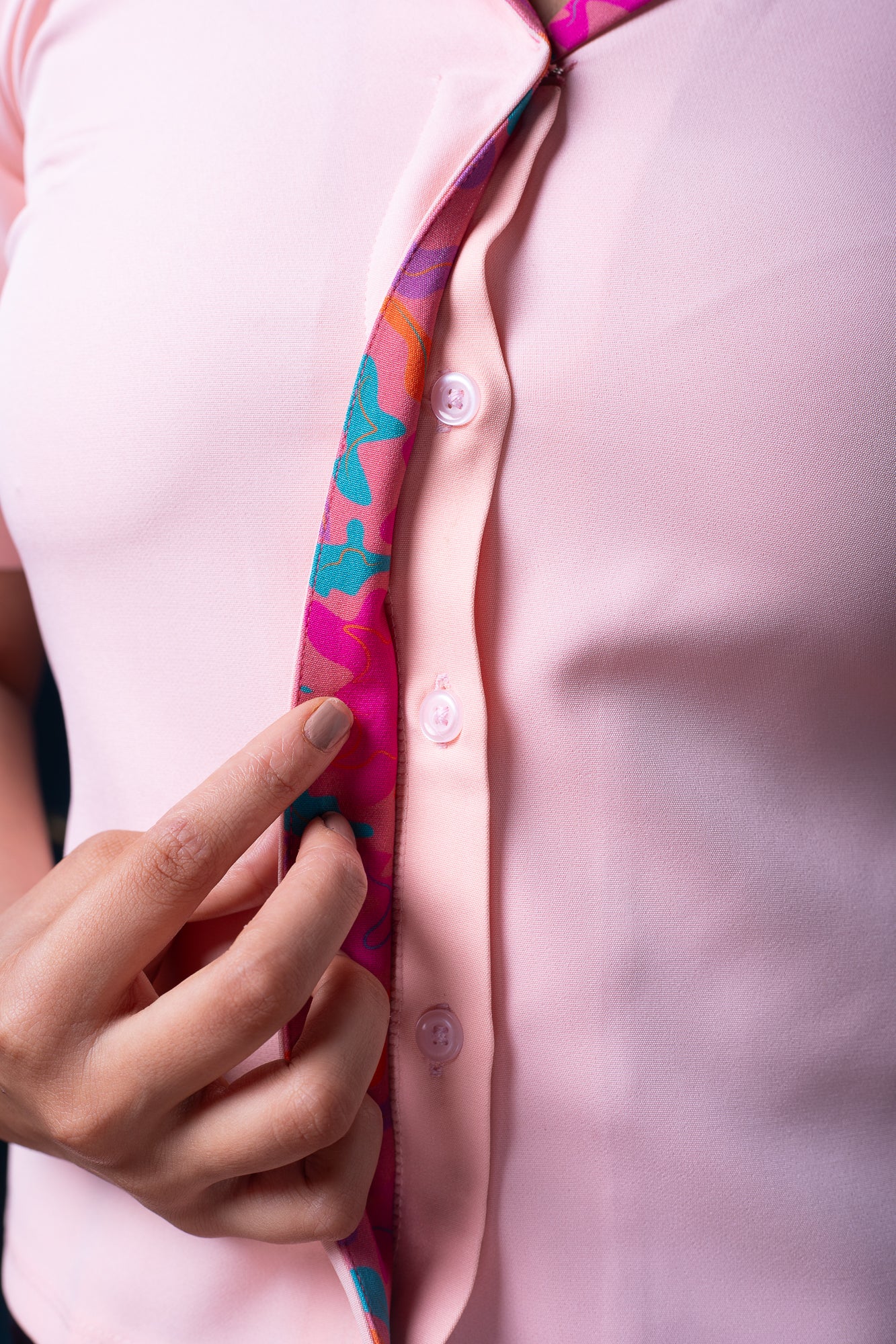 Peach Resort Collar Shirt Top