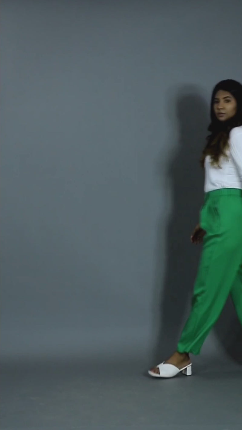Load and play video in Gallery viewer, Green Wide Leg Pants
