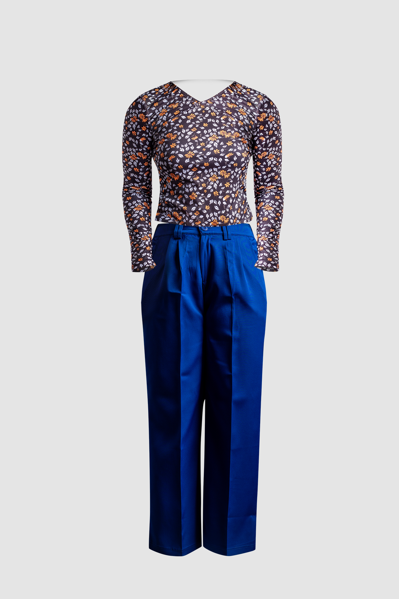 blue wide leg pants with office tops for women - IREA Life