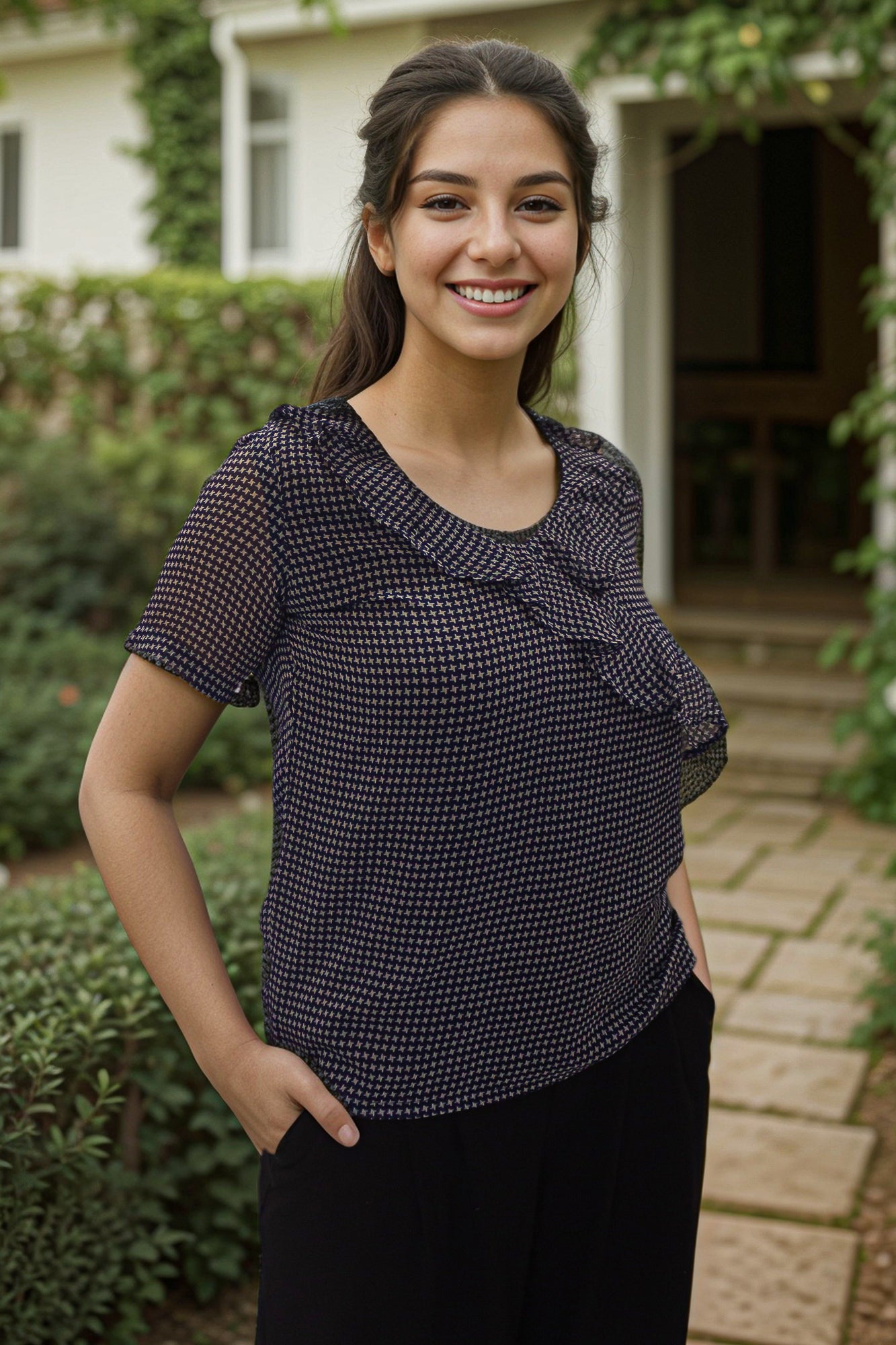 Chiffon Ruffle Top