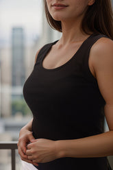 Cotton ribbed tank top for Casual Look