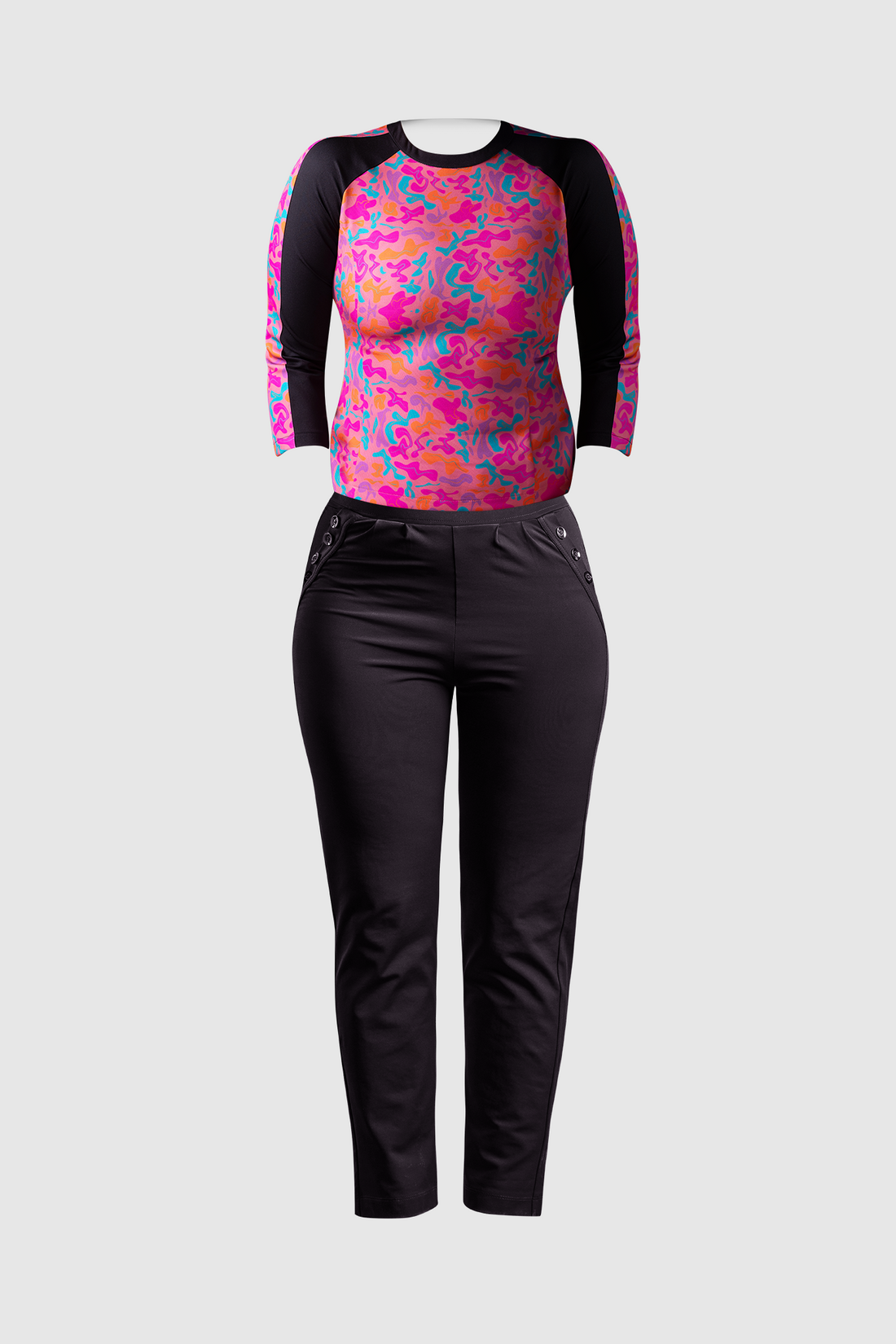 Black straight fit pants &amp; Raglan Tops foe women - IREA Life