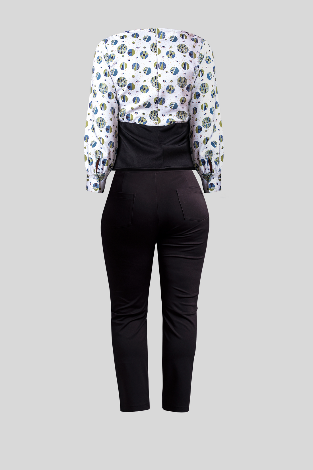 Black Freedom Pant &amp; Peplum Slit Top