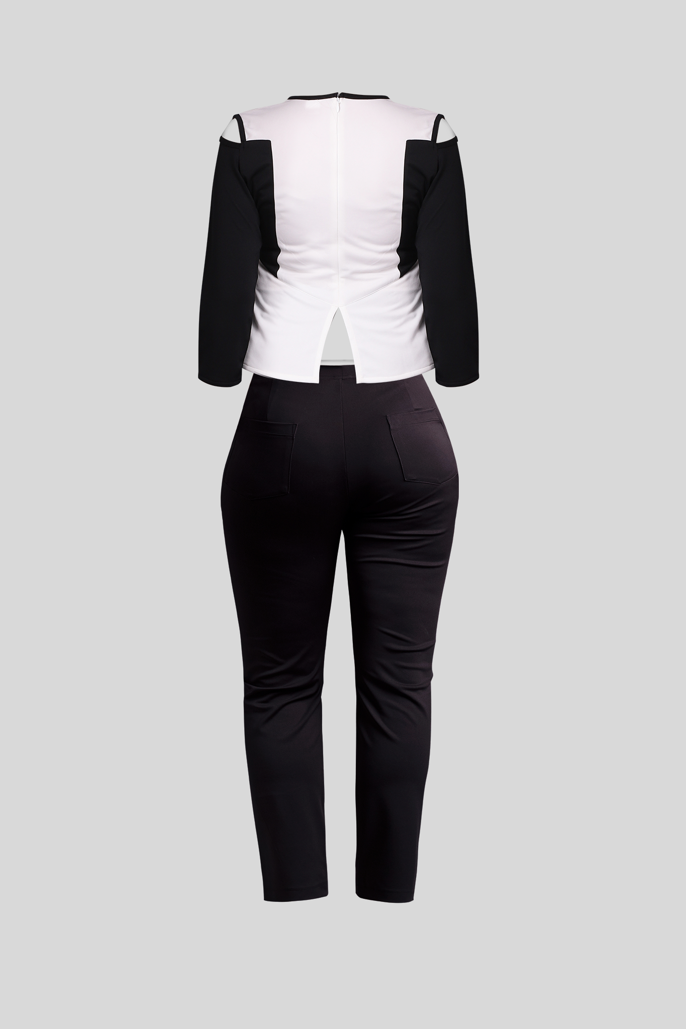 Black Freedom Pant &amp; Cold Shoulder Peplum Top