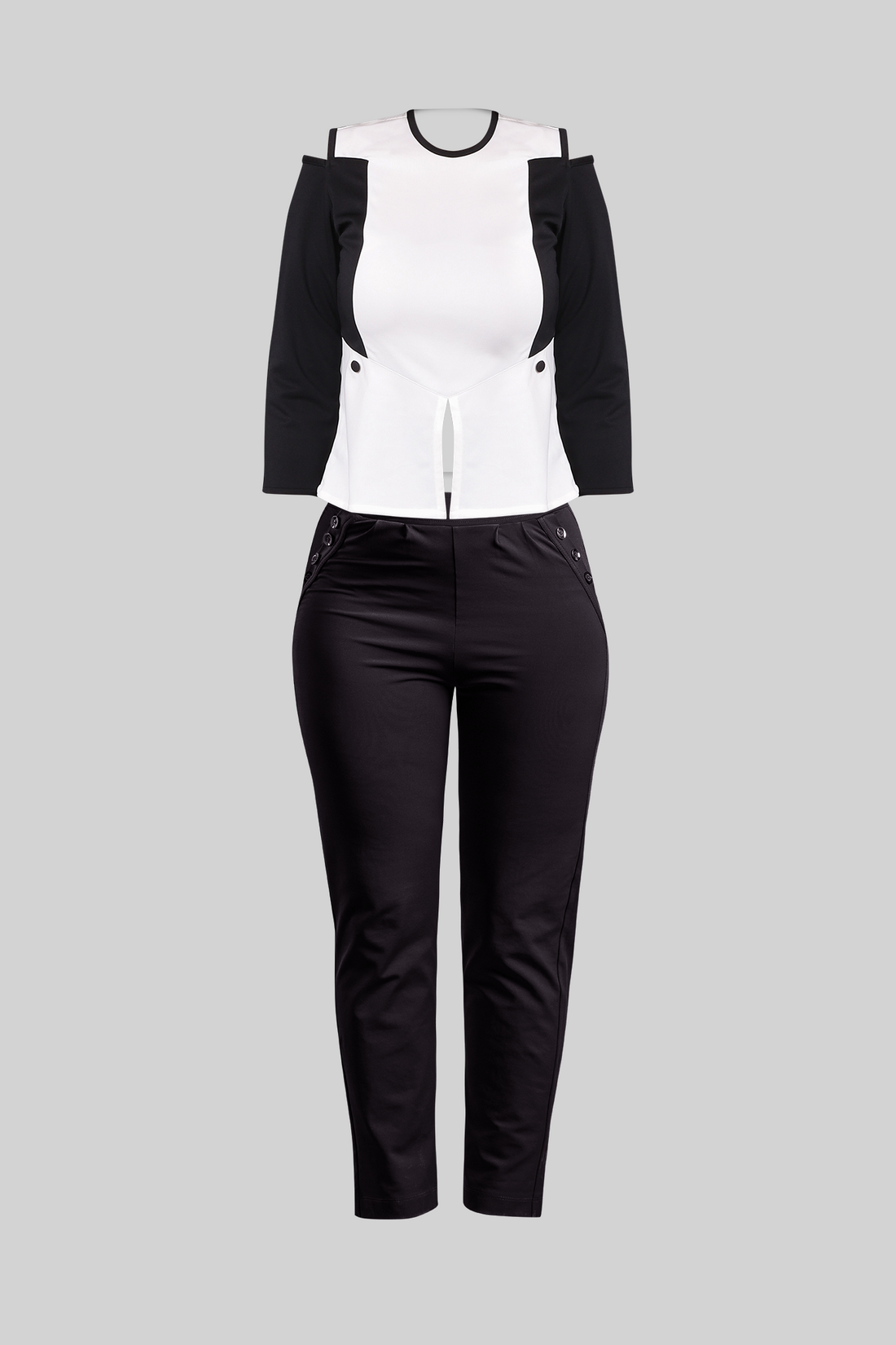 straight fit pants &amp; peplum top - IREA Life
