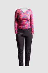 Black Freedom Pant & Pink Fitted Top