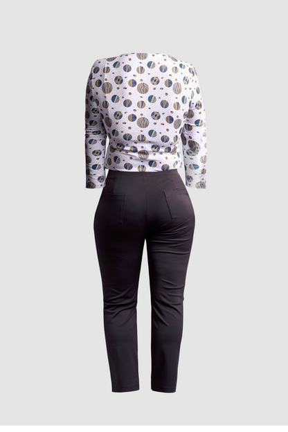Black Freedom Pant &amp; White Fitted Top