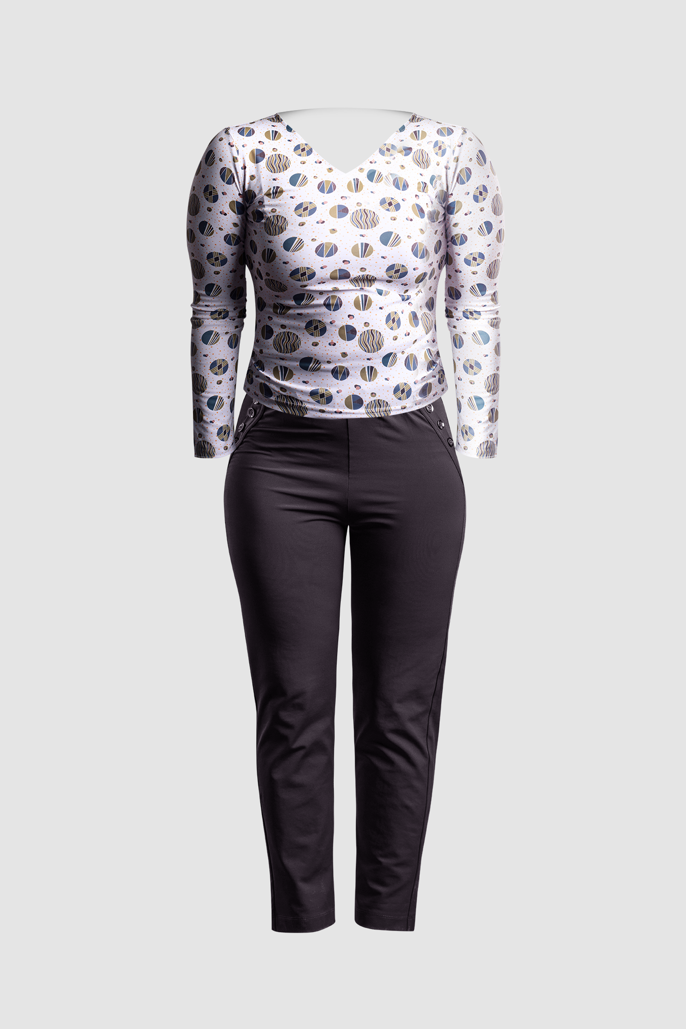 Black Freedom Pant &amp; White Fitted Top