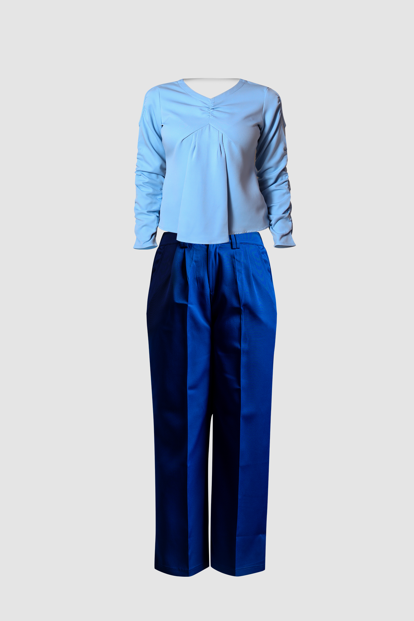 Blue Wide Leg Pants and Ruffle sleeve top - IREA Life