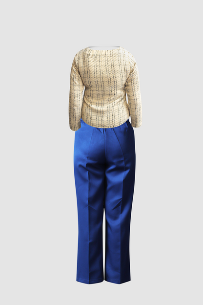 blue wide leg pants and office tops for women - IREA Life