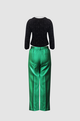 Black work clothes for women and green wide leg pants - IREA Life