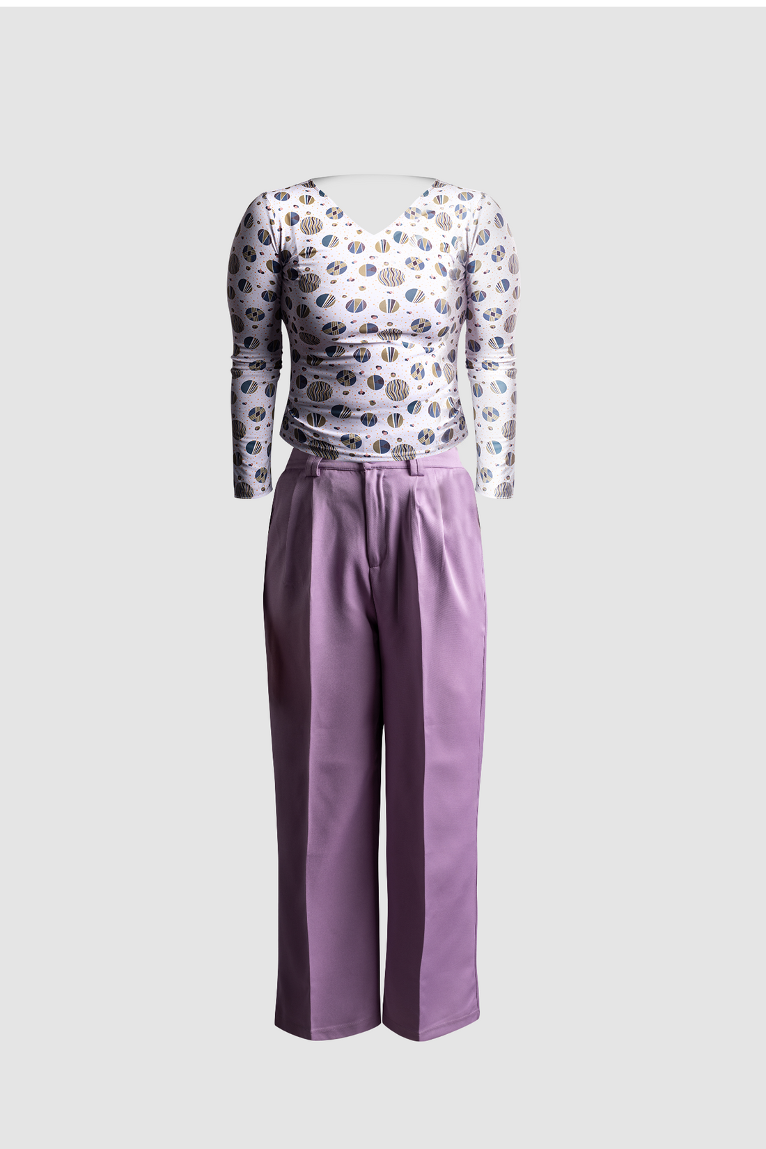women wide leg pants &amp; White Fitted Top - IREA Life