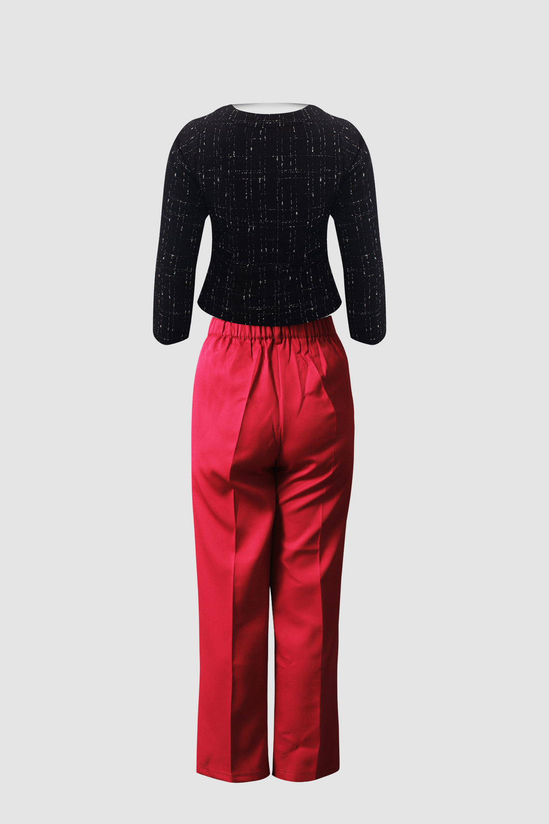 Red Wide Leg Pant (Iris) &amp; Premium Black Tweed Top (Aurora) – IREA Life