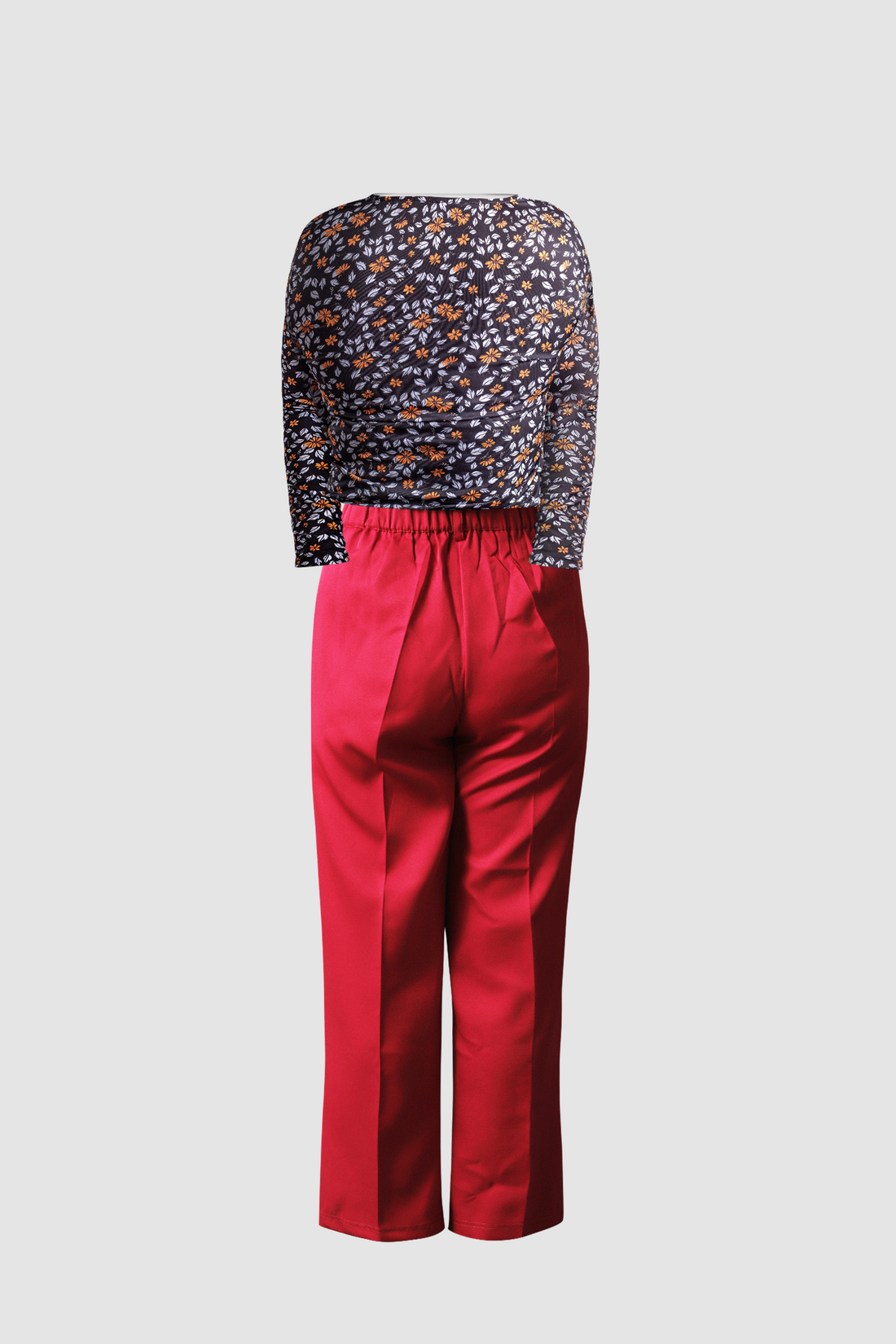 Red Wide Leg Pant &amp; Black Fitted Top 