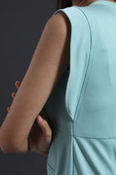 Green Front Slit Dress