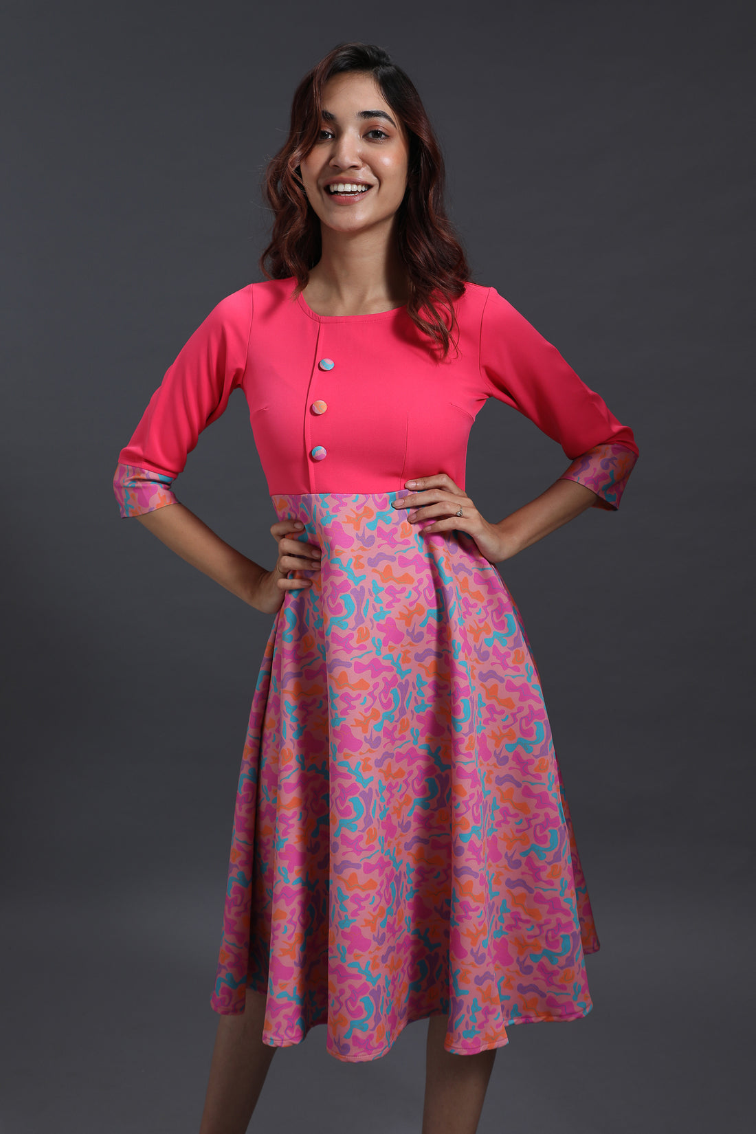 Printed Flare Skirt Dress