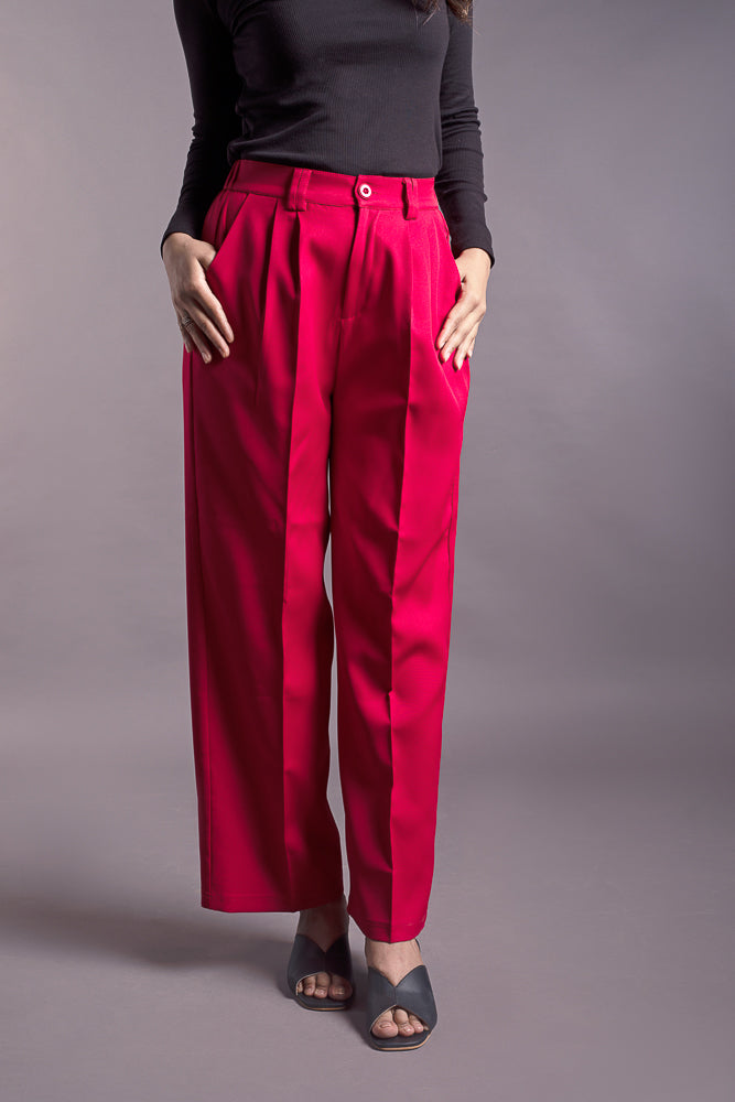 Red Wide Leg Pants