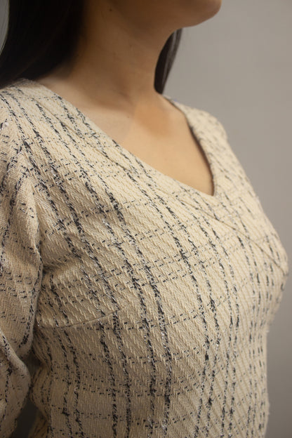 White Tweed Top for women -IREA Life