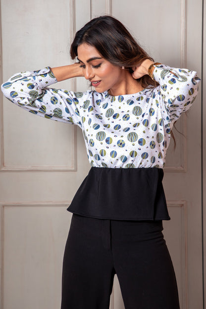 (Combo) Freedom Straight Pant (Black) &amp; Side Slit Peplum Top (Bella)