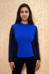 blue and black rib top - IREA Life