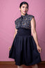 Black A-Line Smocking Dress