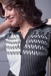 Black & White Elephant Print Kurti
