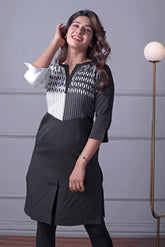 Black & White Elephant Print Kurti